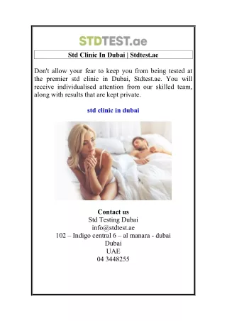 Std Clinic In Dubai  Stdtest.ae