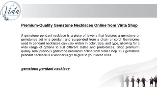 Premium-Quality Gemstone Necklaces Online from Vinta Shop