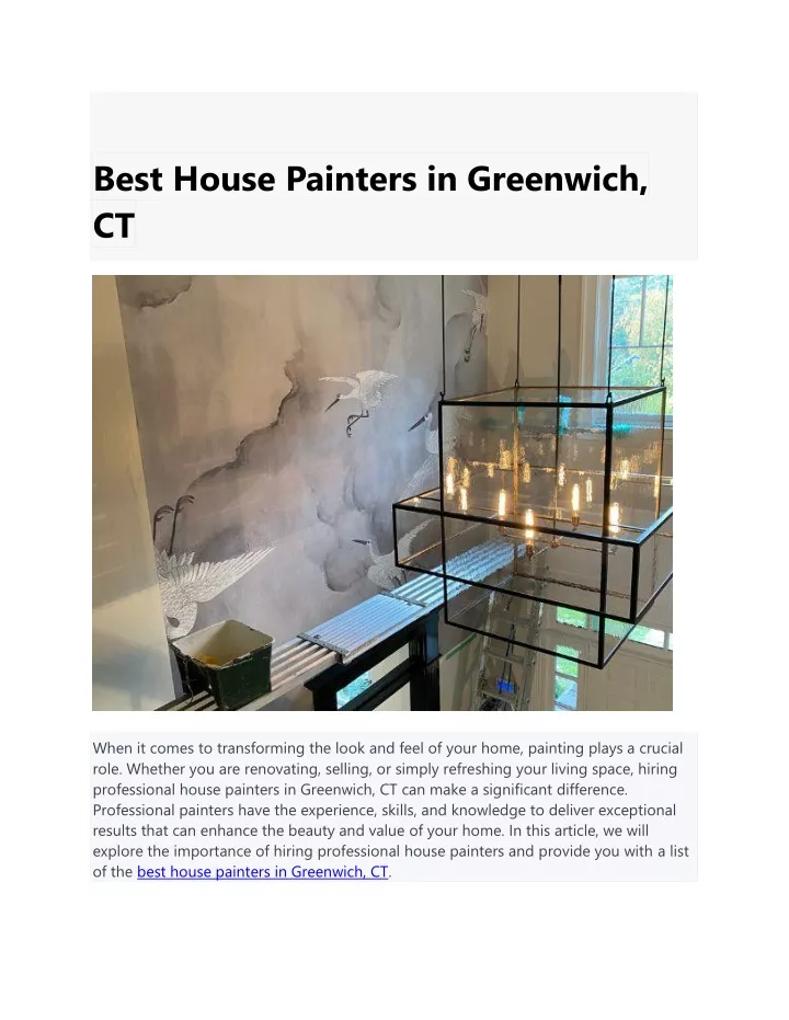 best house painters in greenwich ct