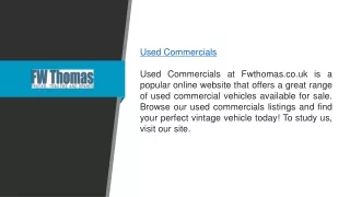 Used Commercials  Fwthomas.co.uk
