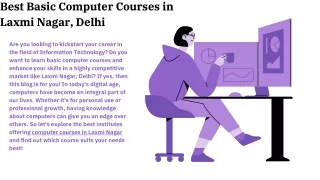 Best Basic Computer Courses in Laxmi Nagar, Delhi (1)