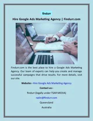 Hire Google Ads Marketing Agency  Findurr