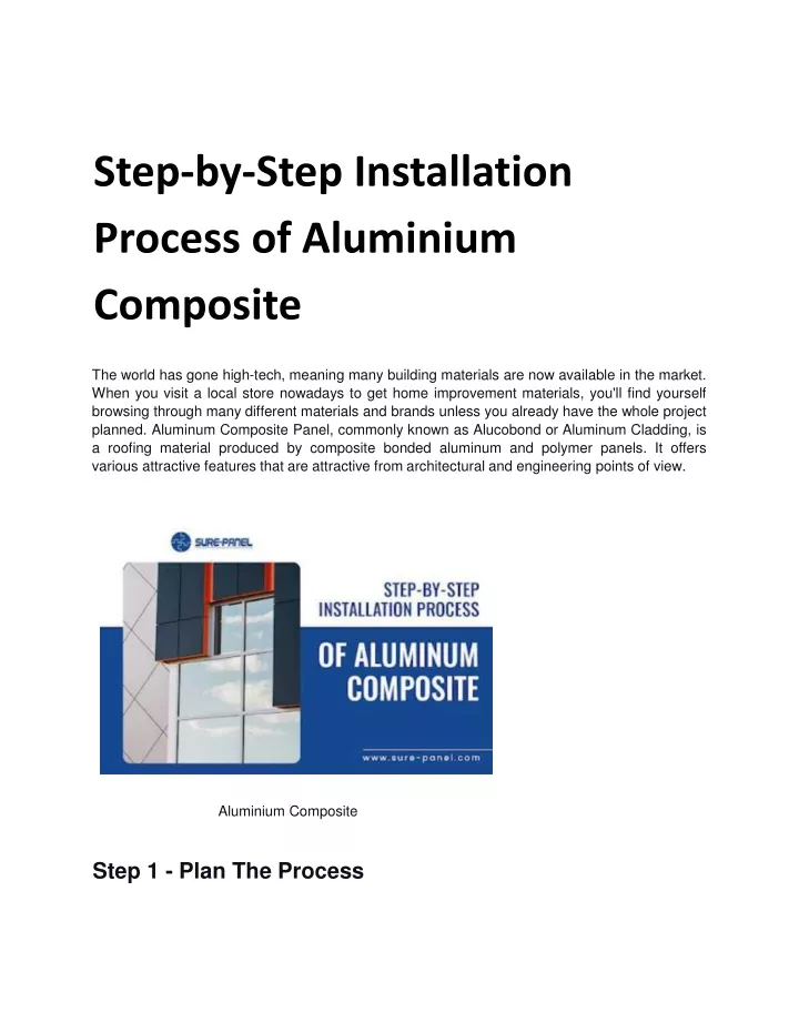 step by step installation process of aluminium