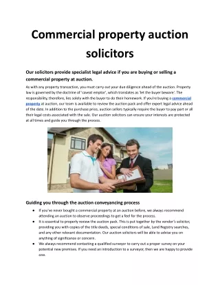 commercial property auction solicitors