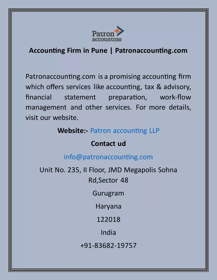 accounting firm in pune patronaccounting com
