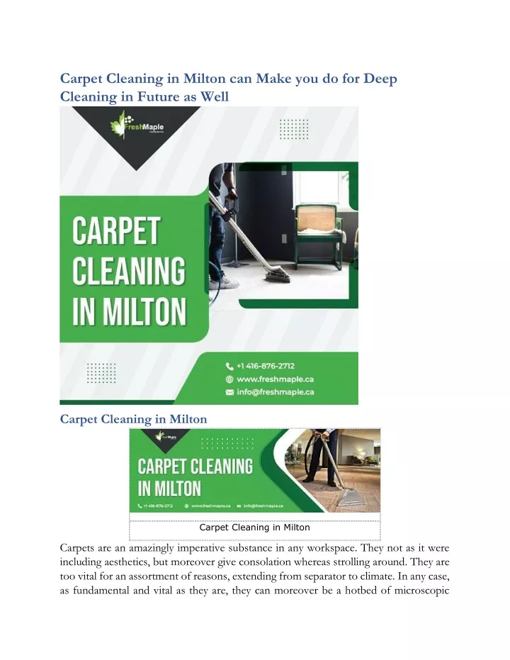 carpet cleaning in milton can make