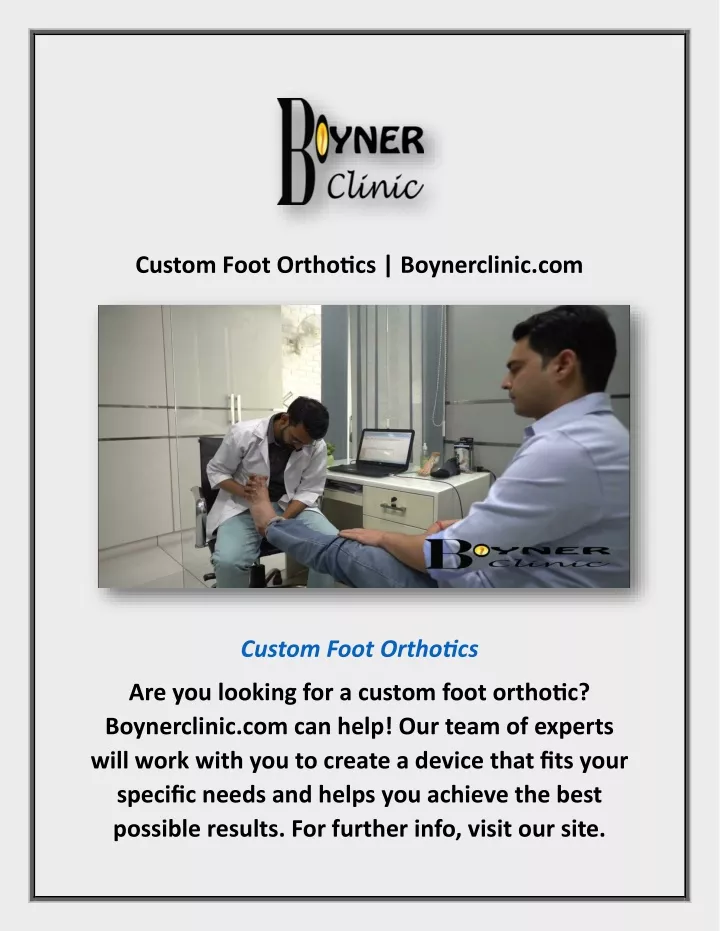 custom foot orthotics boynerclinic com