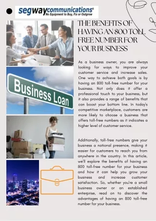 The Benefits of Having an 800 Toll Free Number for Your Business