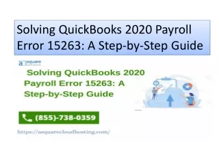Troubleshooting QuickBooks 2020 Payroll Error 15263
