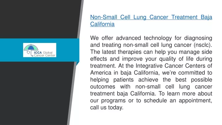 non small cell lung cancer treatment baja