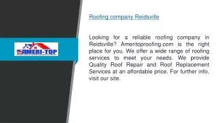 Roofing Company Reidsville Ameritoproofing.com
