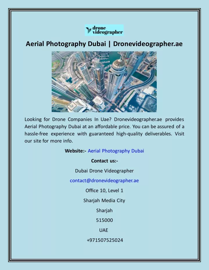 aerial photography dubai dronevideographer ae