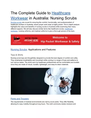 the complete guide to healthcare workwear