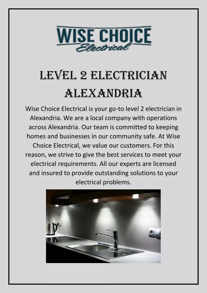 level 2 electrician alexandria