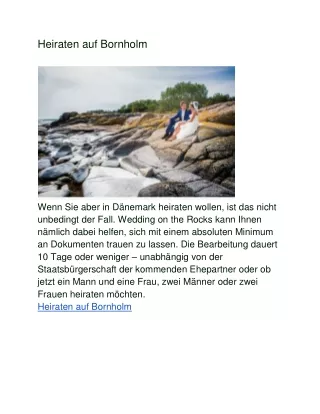 Heiraten auf Bornholm