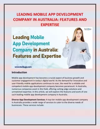 leading mobile app development company