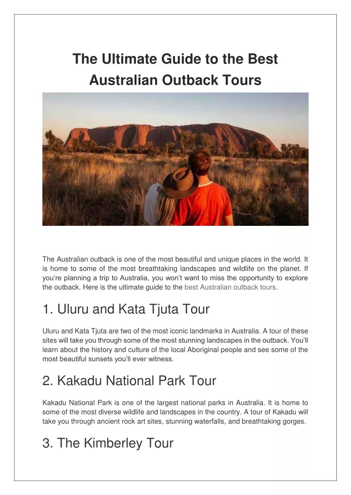 the ultimate guide to the best australian outback