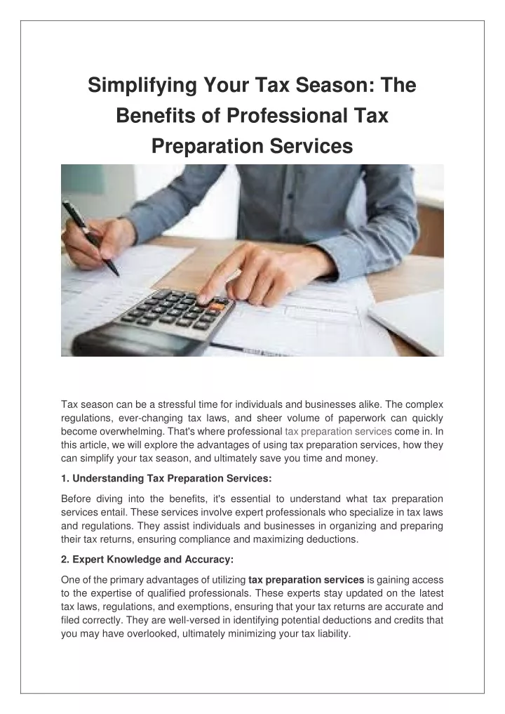 simplifying your tax season the benefits