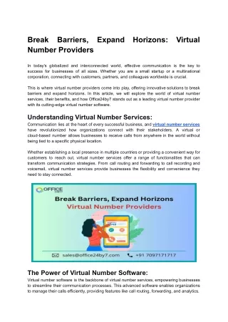 break number providers