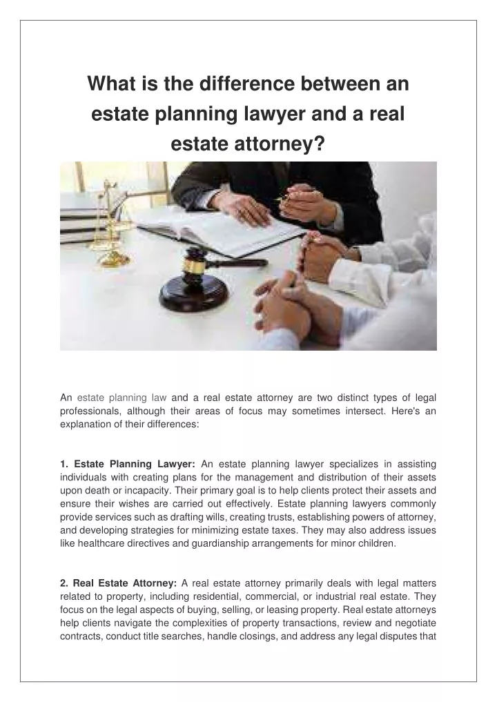 what is the difference between an estate planning