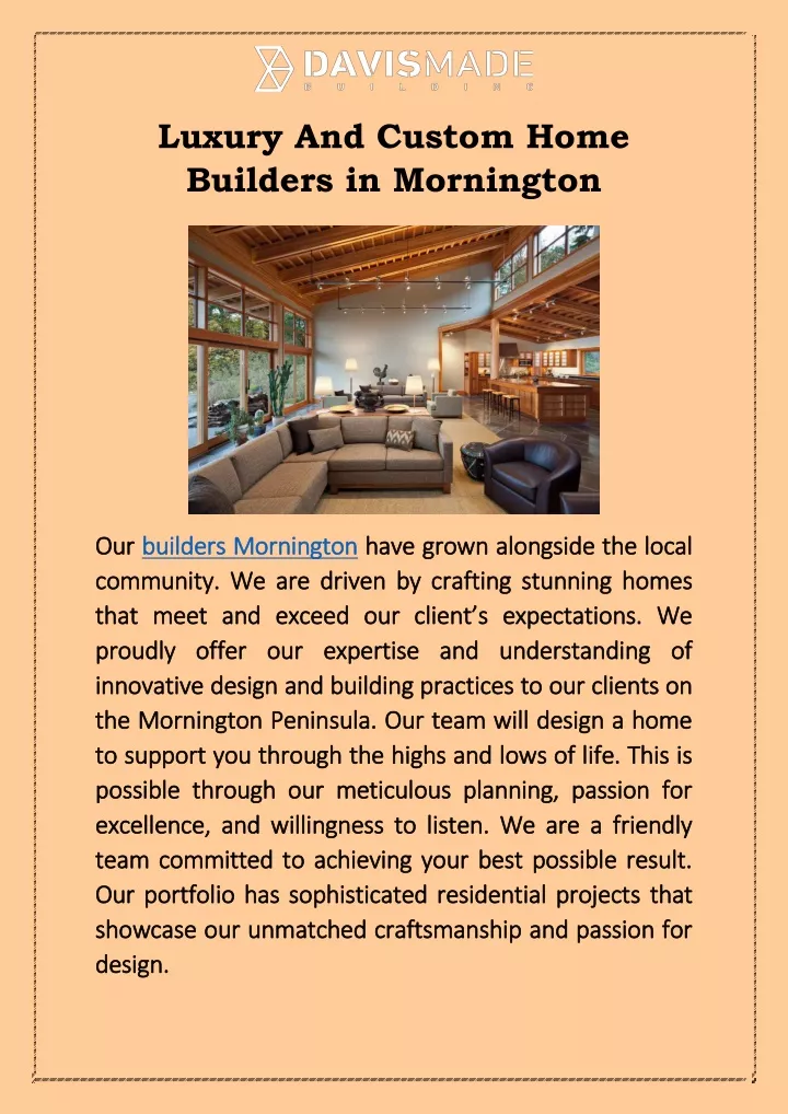 luxury and custom home builders in mornington