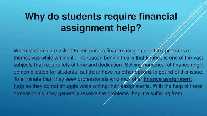 financial assignment