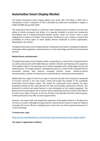 automotive smart display market
