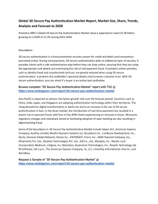 global 3d secure pay authentication market report