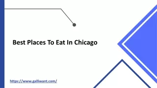 Best Places To Eat In Chicago