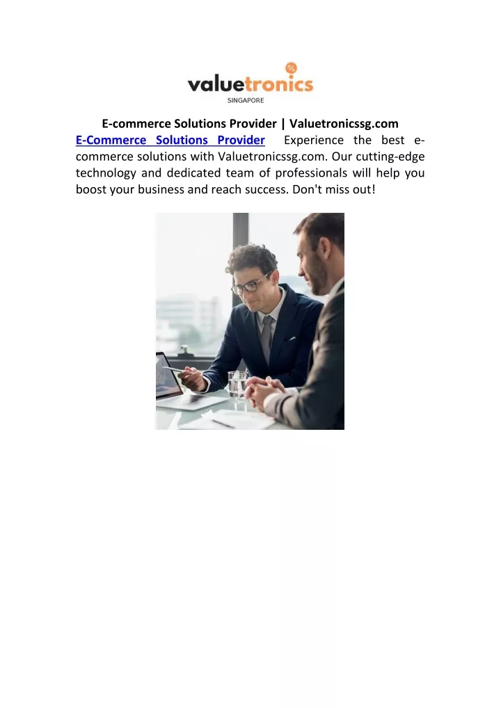e commerce solutions provider valuetronicssg
