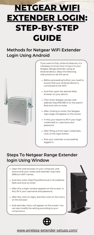 Netgear WiFi Extender Login  Step by Step Guide