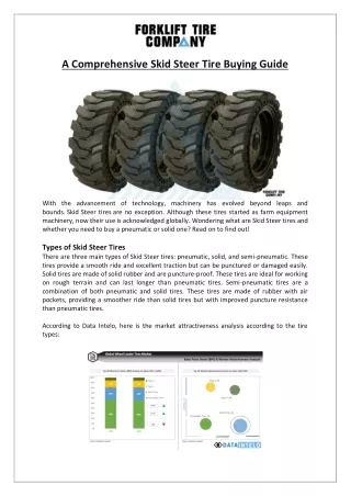 Forklift Tire Company- A Comprehensive Skid Steer Tire Buying Guide