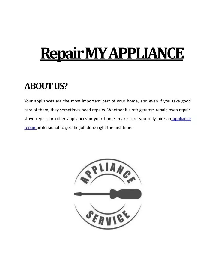 repair my appliance