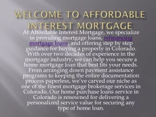 Welcome to Affordable Interest Mortgage