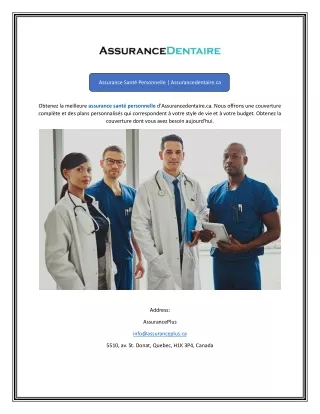 Assurance Santé Personnelle Assurancedentaire.ca