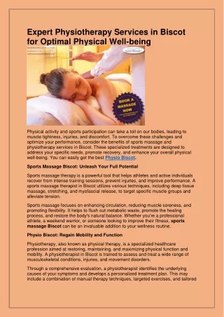 expert physiotherapy services in biscot