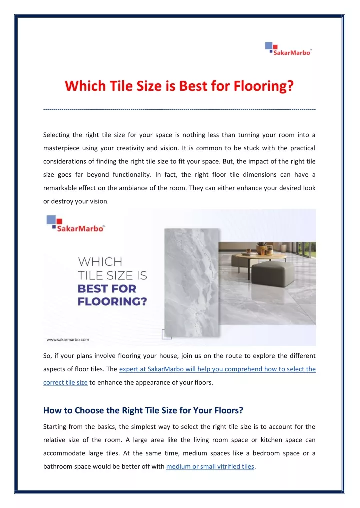 which tile size is best for flooring