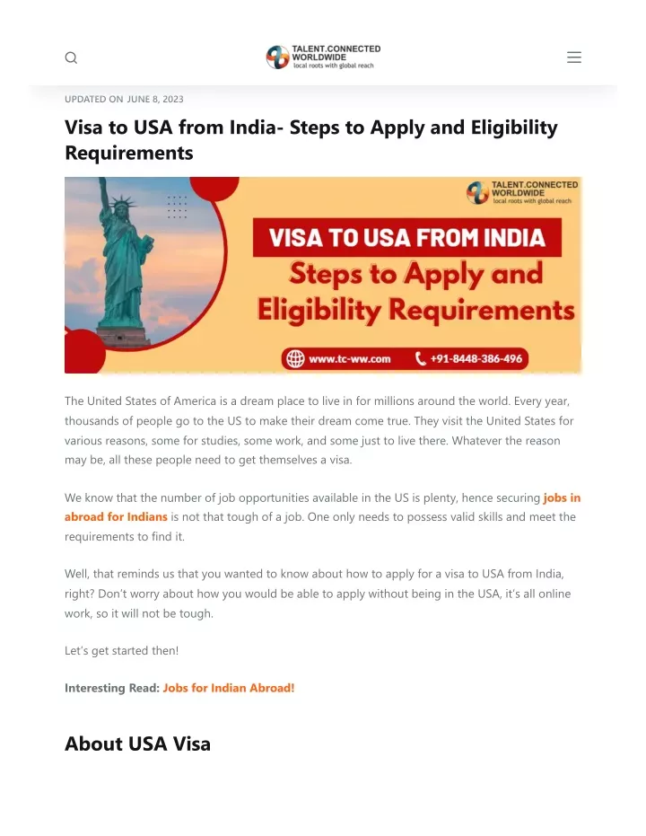 updated on june 8 2023 visa to usa from india