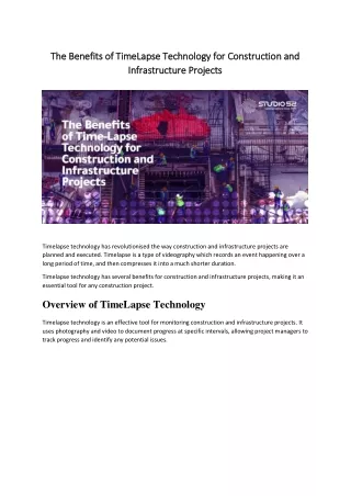 the benefits of timelapse technology