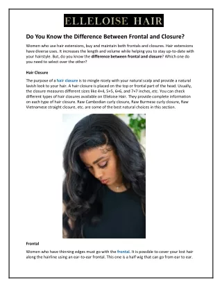 Do You Know the Difference Between Frontal and Closure?