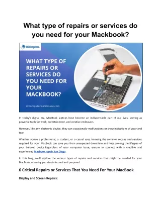 what type of repairs or services do you need