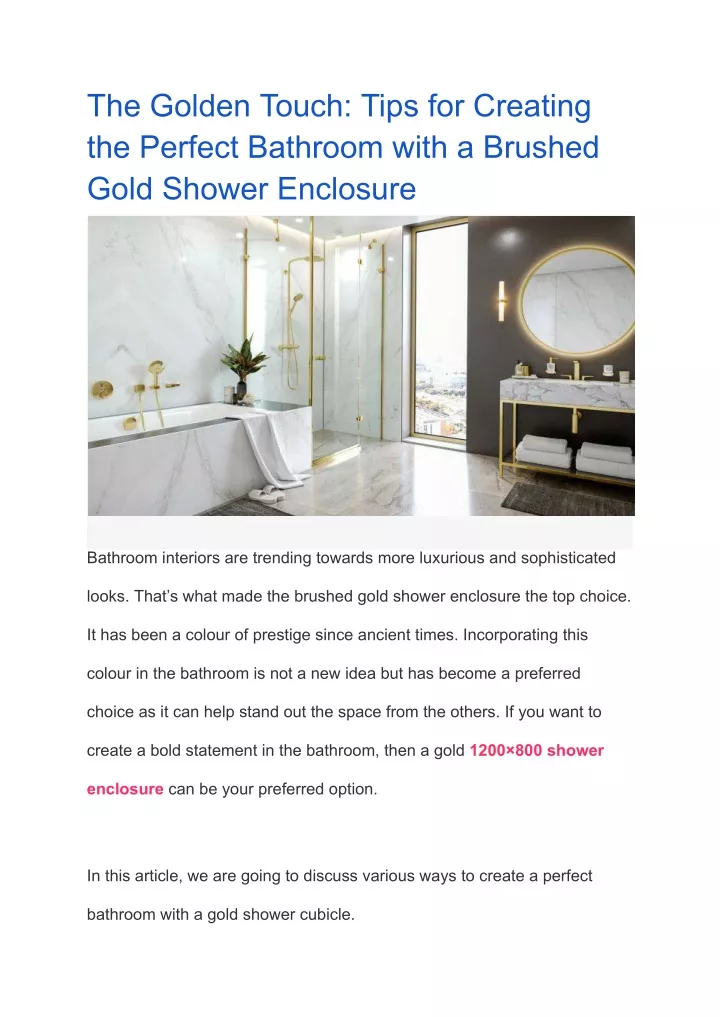 the golden touch tips for creating the perfect