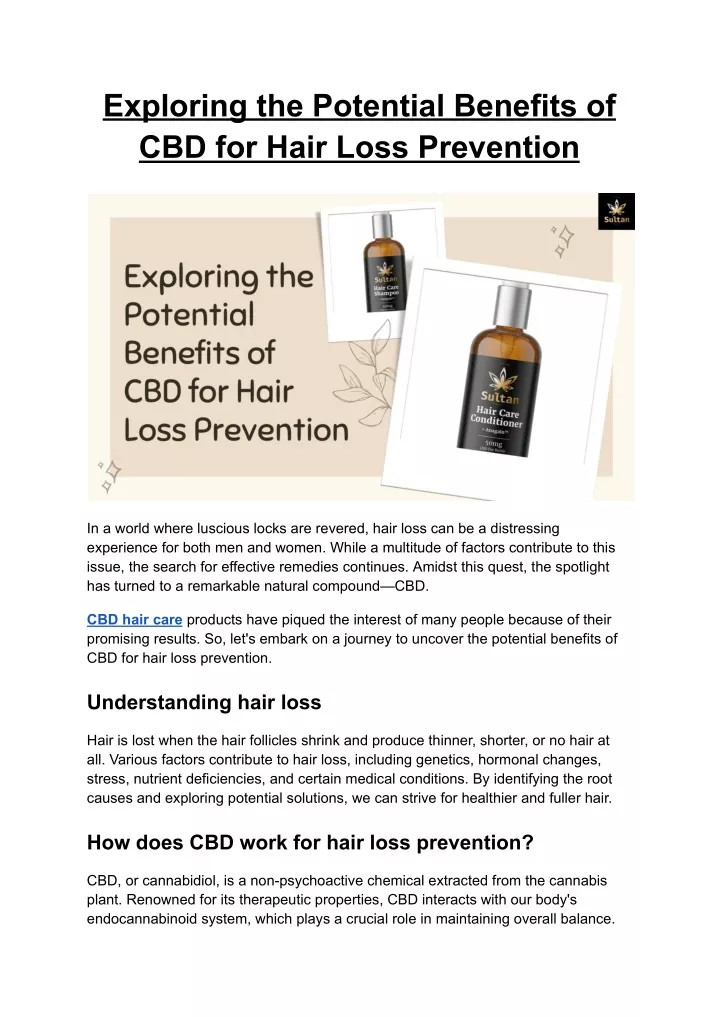 exploring the potential benefits of cbd for hair