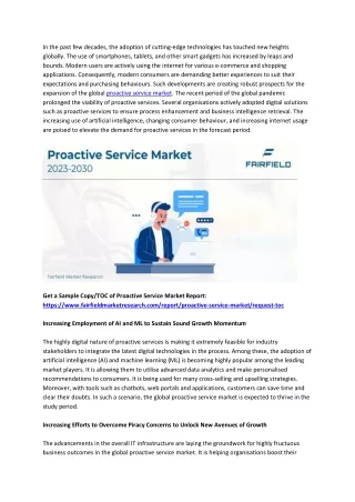 Proactive Service Market