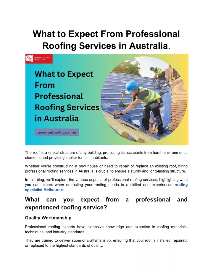 what to expect from professional roofing services