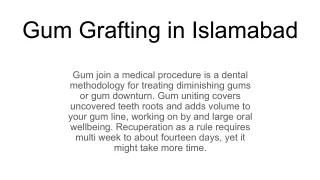 Gum Grafting in Islamabad