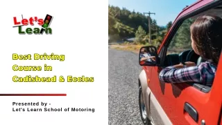 Best Driving Course in Cadishead & Eccles
