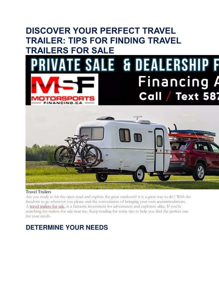 discover your perfect travel trailer tips
