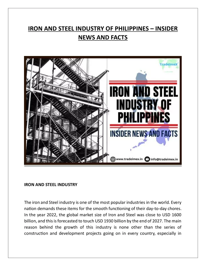iron and steel industry of philippines insider