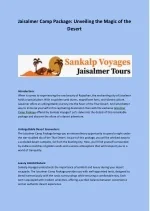 Jaisalmer Camp Package: Unveiling the Magic of the Desert - slide 1